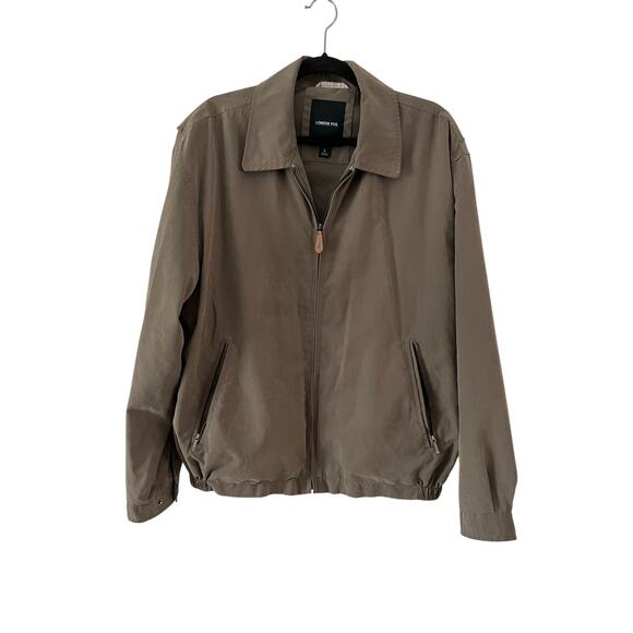 London Fog Men’s Brown Lightweight Jacket Size Large Zip Up Pockets - Picture 1 of 12